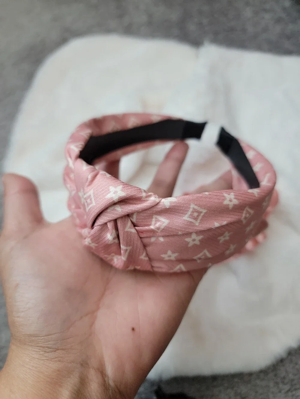 2pcs Pink Headband with Matching Scrunchie Hair Tie
